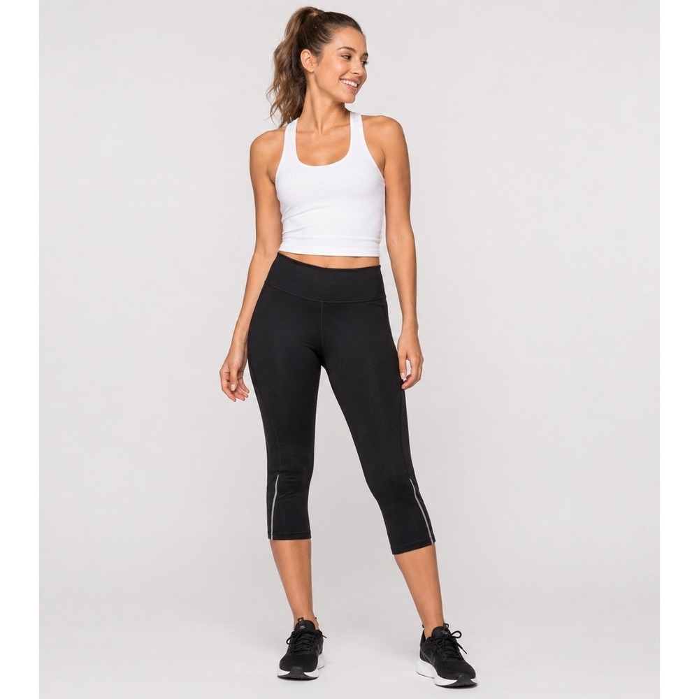 Patagonia Workout Leggings Small Black Nylon Polyester Crop Drawstring Waist